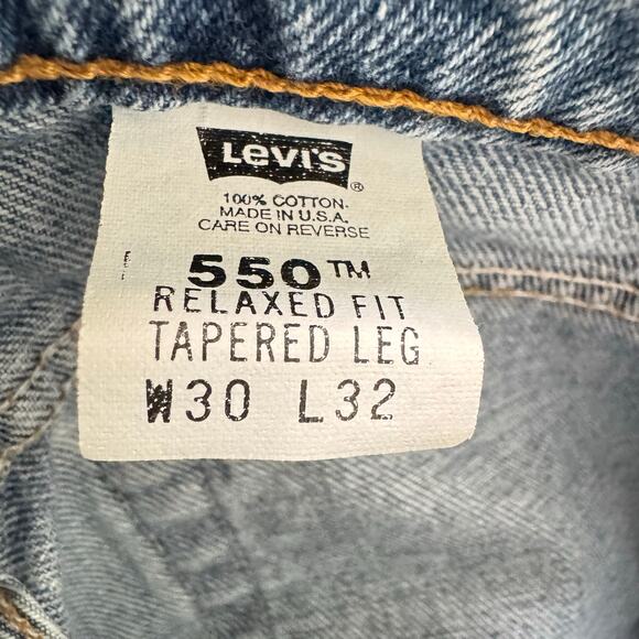 VTG Levis 550 Relaxed Fit Tapered Leg Jeans Mens W30 L32 Light Wash Y2K 1996 - Picture 11 of 12